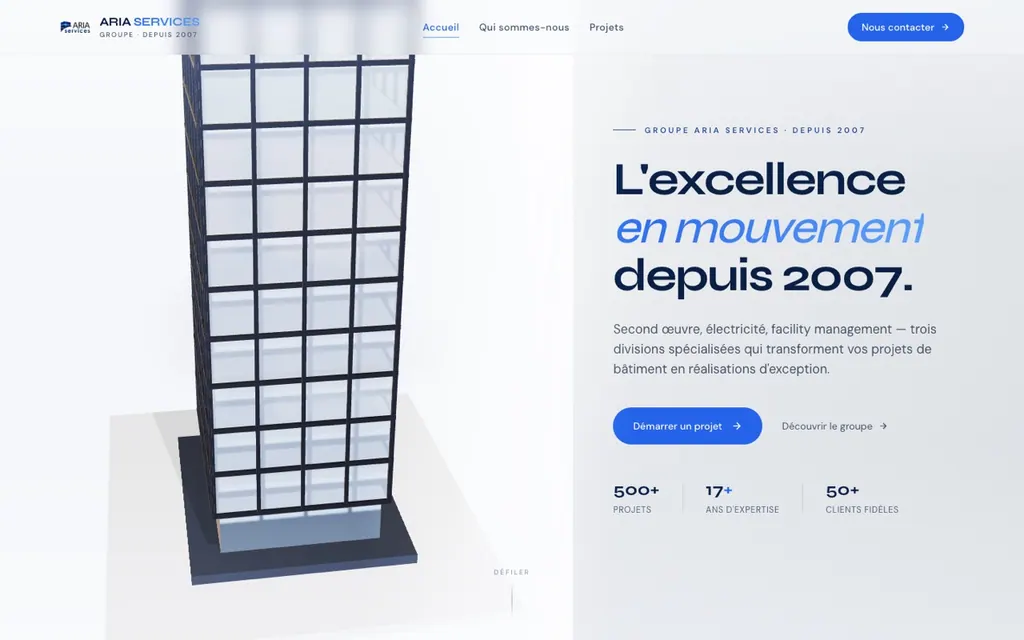 ARIA Services, capture d’écran